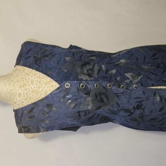 New York Extremes Women's Floral Print Sleeveless Button Down Maxie Duster SZ 6 - Picture 4 of 15